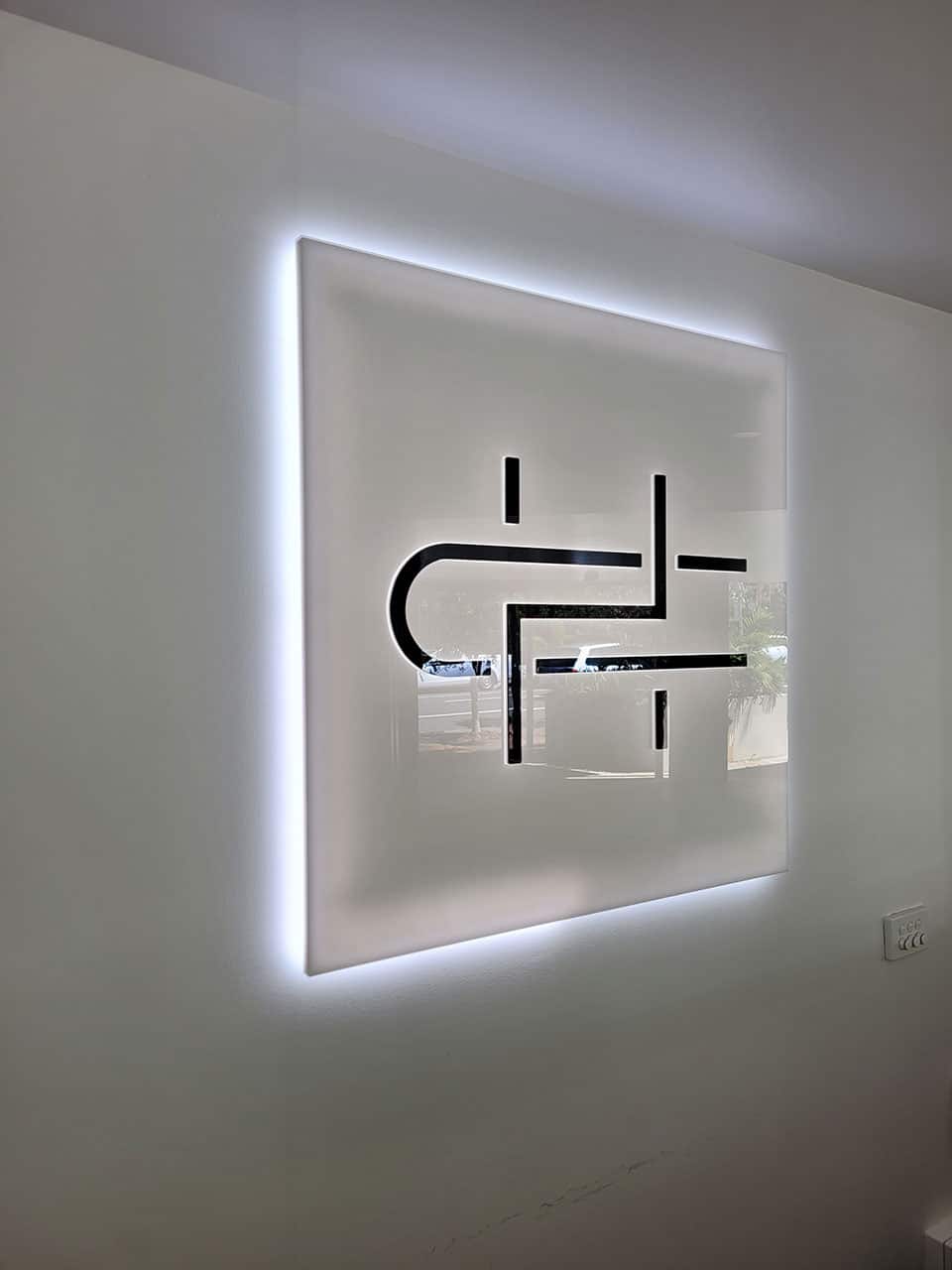 Backlit square lightbox